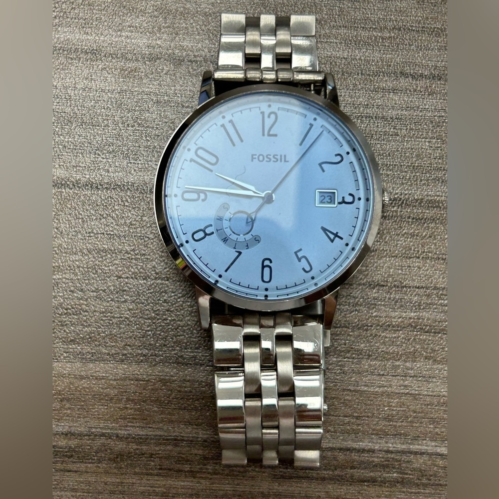Fossil ES3967 Silver Watch with Light Blue Dial